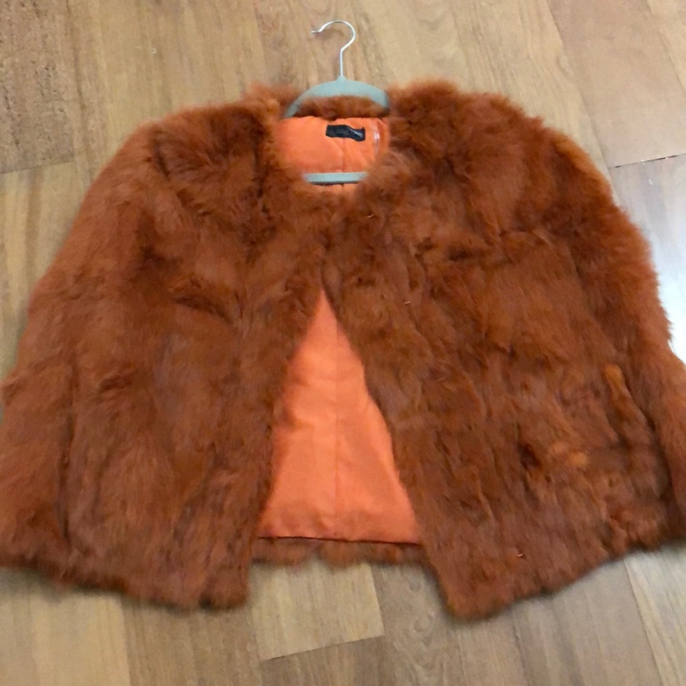 Rabbit fur over coat
